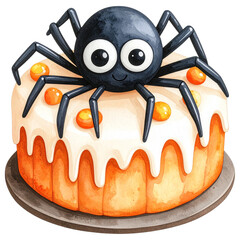 watercolor-style Halloween desserts, featuring cupcakes, donuts, candy, parfaits, Perfect for seasonal designs, stickers, scrapbooks, and party invitations. This charming set blends horror 