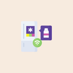 Smart Fridge icon flat vector design.