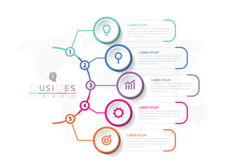Vector business Presentation Connecting Steps Infographic Template