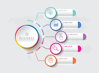 Vector business Presentation Connecting Steps Infographic Template