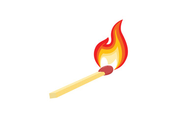 Fire on a match. Burning Fire. Warm. Ignition of a match