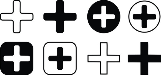 Obraz premium Plus Icon Outline thin set pack series