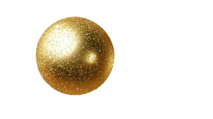  Title: Gold Christmas Ornament Ball Isolated on White Background  Festive Holiday Decoration