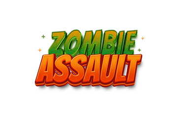 Zombie Assault Transparent 3D Text Style
