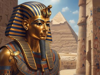Majestic Tutankhamun: A Golden Pharaoh in Ancient Egypt