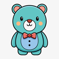 Fototapeta premium Adorable Teddy Bear Cartoon Illustration For Kids Design Elements Vector