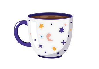 Cosmic Coffee Mug: Pixel Art Illustration