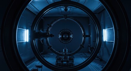 Industrial Chamber Interior with Metal Ring