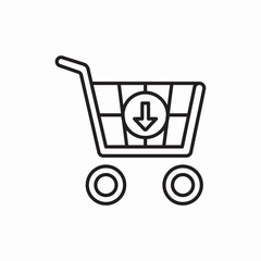 Shopping cart money payment icon vector sign