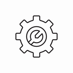 Settings gear maintenance tool icon vector sign
