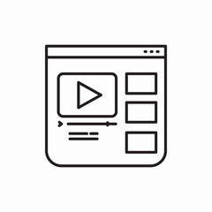 Video playlist media player icon vector sign