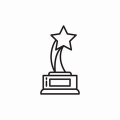 Trophy award winner star icon vector sign