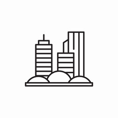 City buildings urban skyline icon vector sign