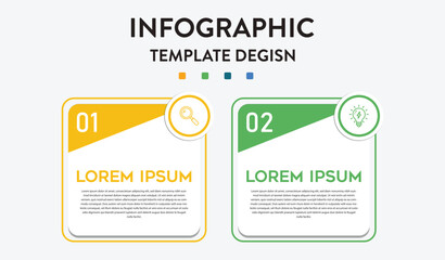 Two-Steps Of Infographic For Business Strategy And Planning Visualization Template On An Isolated Background
