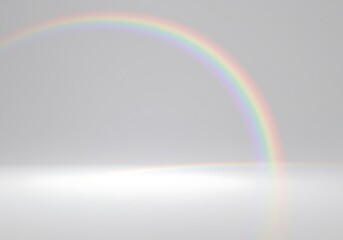 Rainbow Arc: Minimalist Background, Pastel Colors, Light Grey Studio,  Abstract Design Element, Digital Art