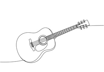 Acoustic Guitar Line Drawing: Simple, Elegant Illustration