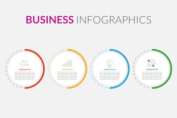 Vector Infographic design with icons and 4 options or steps. Infographics for business concept. Can be used for presentations banner, workflow layout, process diagram, flow chart, info graph