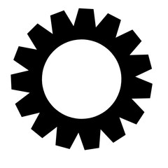 Gears shapes line icons. Flat machine gear icon. Wheel cogwheel vector. Simple outline isolated elements. Black gear.