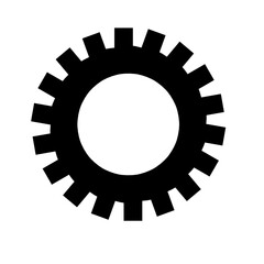 Gears shapes line icons. Flat machine gear icon. Wheel cogwheel vector. Simple outline isolated elements. Black gear.