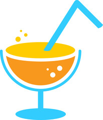 Vibrant, eyecatching graphic of a refreshing beverage. Perfect for conveying a sense of summer, relaxation, and celebration. Ideal for menus, promotions,  web design.