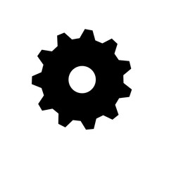 Gears shapes line icons. Flat machine gear icon. Wheel cogwheel vector. Simple outline isolated elements. Black gear.