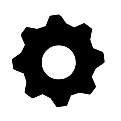 Gears shapes line icons. Flat machine gear icon. Wheel cogwheel vector. Simple outline isolated elements. Black gear.