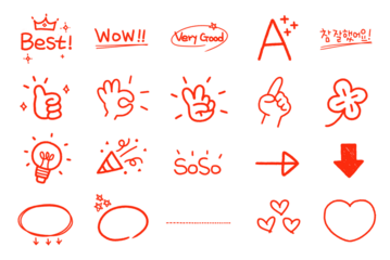 Red pen graphic handwriting sauce for Important notice and Correction Marks03