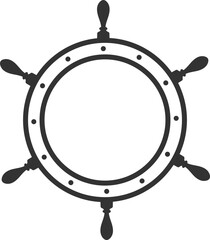 Classic helm silhouette, symbolic of direction and control. Nautical themes, travel,  leadership. Clean, minimalist design ideal for icons or logos.
