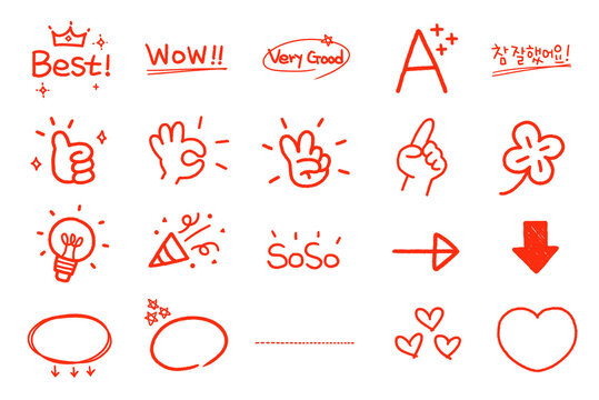 Red pen graphic handwriting sauce for Important notice and Correction Marks03