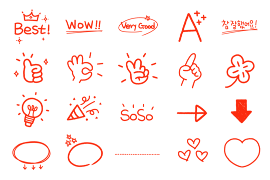 Red pen graphic handwriting sauce for Important notice and Correction Marks03