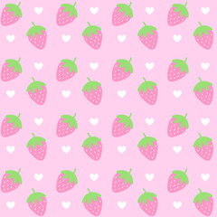 seamless pattern with strawberries