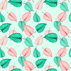 seamless pattern with leaves