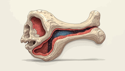 Obraz premium Detailed Cross Section of a Human Skull's Inner Ear