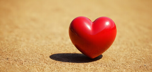 Romantic love symbol resting gently on ground.