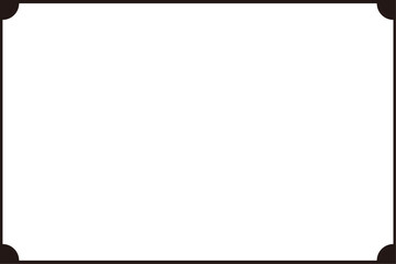 Rounded Square Line Frame in Black on Transparent Background