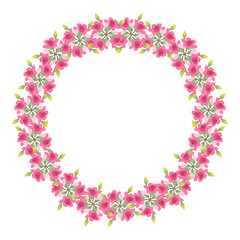 Floral wreath design, white isolate background