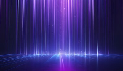 Blue and purple light streaks on a dark background presentation design