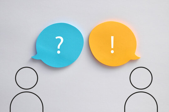 Communication between people, dialogue with questions and answers