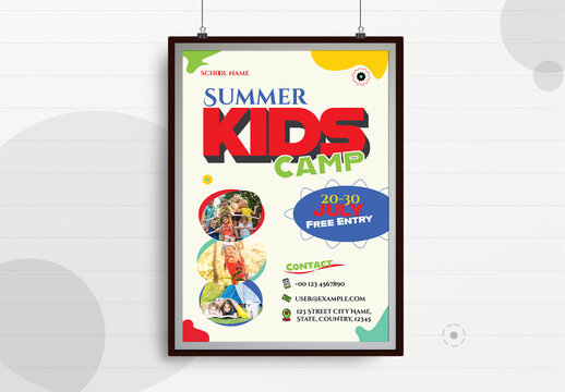 Colorful Kids Summer Camp Poster