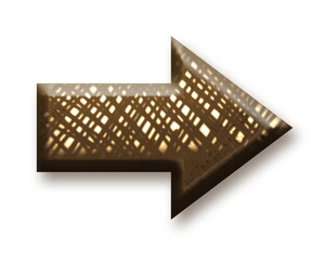 3d render of an arrow sign on a transparent background
