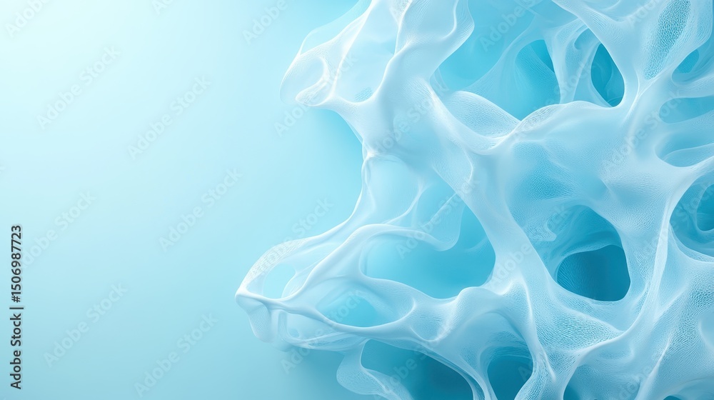 Poster this ethereal image features a delicate white mesh texture that flows and intertwines against a soft