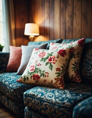 fictional work on cushions and rooms