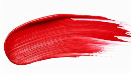 Abstract Bright Red color smear or brush isolated on background, watercolor paint stoke for element decoration or banner.
