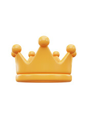 3d Golden Crown Depicting Royal Luxury and Authority on Transparency