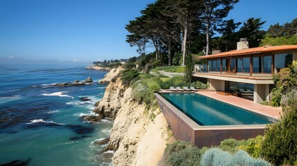 Cliffside infinity pool retreat overlooking the ocean