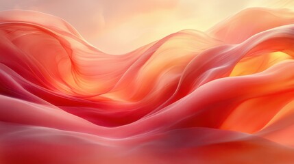 Obraz premium Abstract Flowing Waves in Soft Shades of Coral and Peach Tones