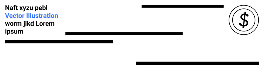 Fototapeta premium Dollar currency symbol inside a circle with horizontal lines. Ideal for banking, finance, money management, transactions, budgeting, accounting, simple landing page