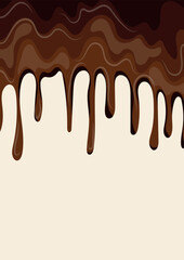 vertical poster for Chocolate Day with melted dark chocolate dripping down in small drops
