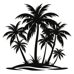 Fototapeta premium Simple and Elegant Palm Tree Silhouette Vector