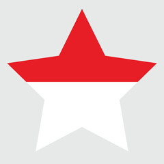 Indonesia Flag Star. Indonesia flag in the shape of a big star.